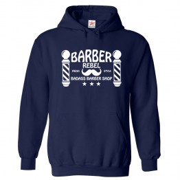 Barber Rebel Badass Barber Shop Classic Unisex Kids and Adults Pullover Hoodie							 									 									